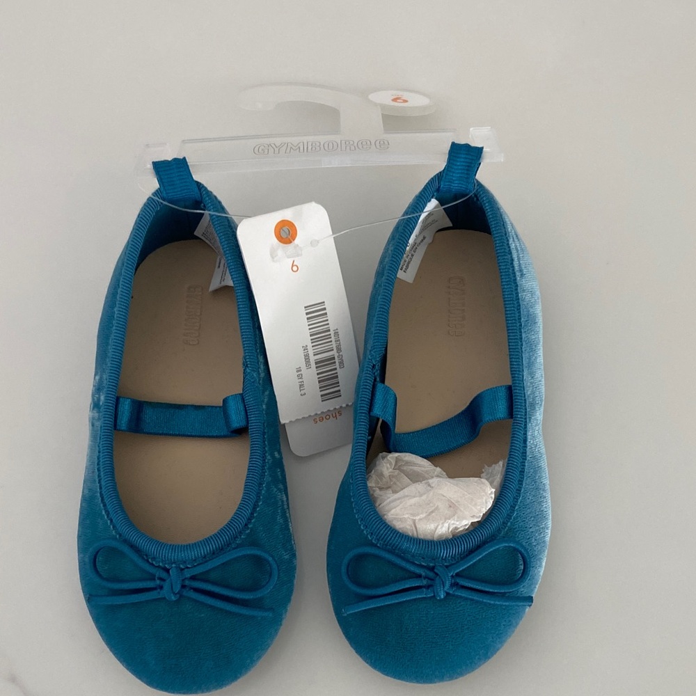 Gymboree Teal Velvet Toddler Dress Shoes size 6
